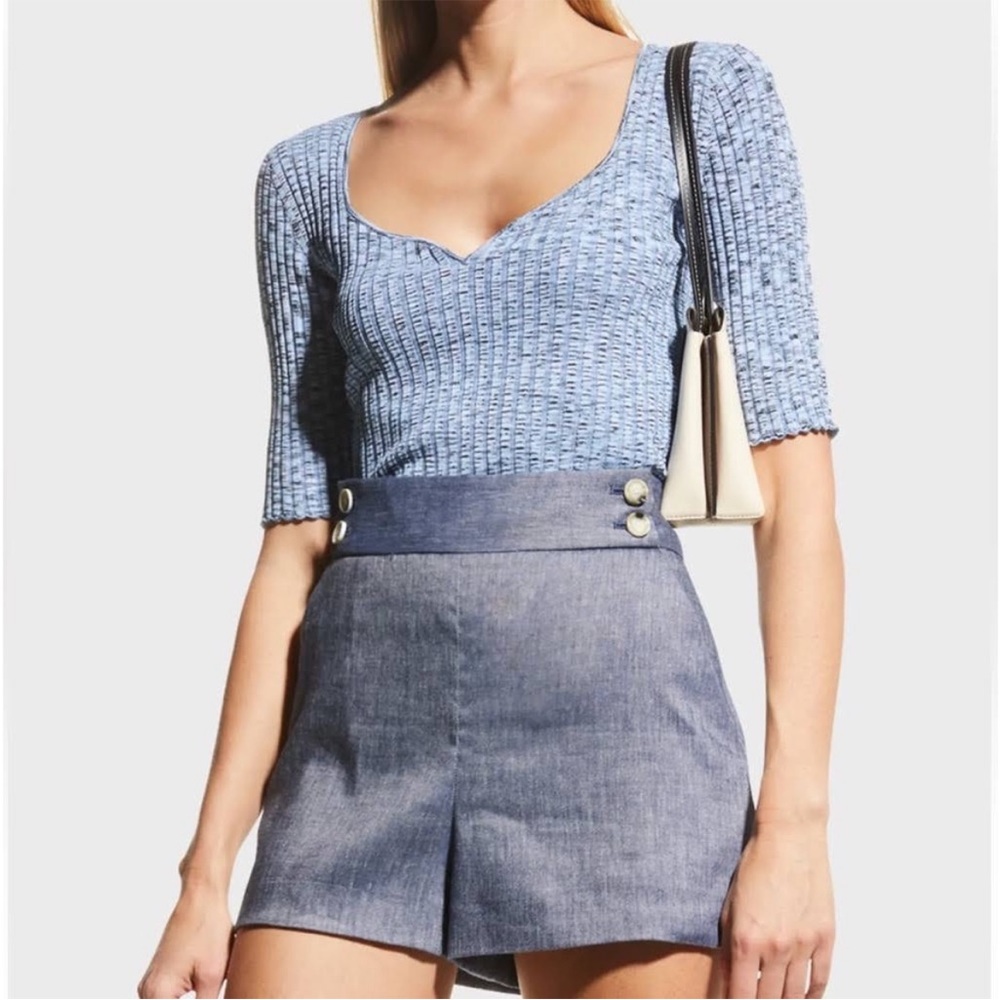 NEW NWT VERONICA BEARD Lipa Ribbed Top, Medium